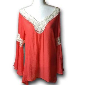 Umgee Red Boho Top size Medium